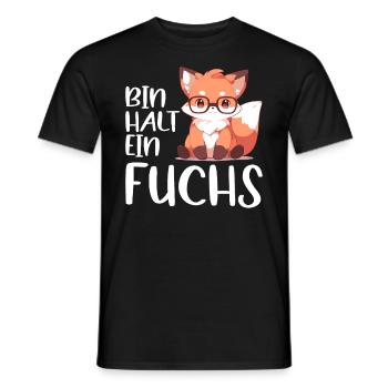 Lustiger Fuchs Spruch Füchse Bin halt ein Fuchs - Männer T-Shirt - Schwarz - Vorne - AI Model Male 178 light (178cm)