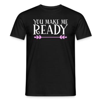You make me ready Denglish - Men's T-Shirt - black - Front - AI Model Male 178 light (178cm)