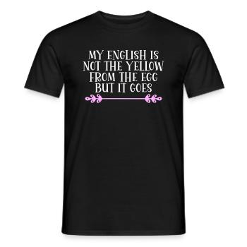 Mon anglais n’est pas le jaune de l’œuf - T-shirt homme - noir - Devant - AI Model Male 178 light (178cm)
