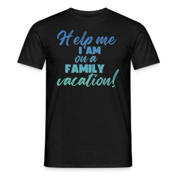 Hilfe, Ich Bin Im Familienurlaub - Männer T-Shirt - Schwarz - Vorne - AI Model Male 178 light (178cm)
