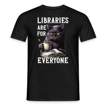 Libraries are for everyone Librarian - Men's T-Shirt - black - Front - AI Model Male 178 light (178cm)