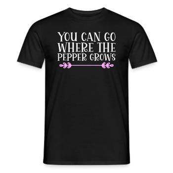 Vous pouvez aller là où pousse le poivre. Danglais - T-shirt homme - noir - Devant - AI Model Male 178 light (178cm)