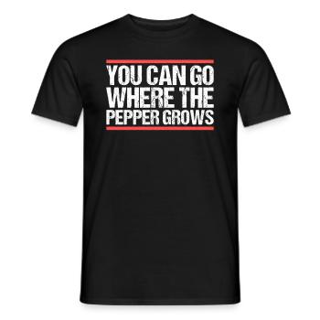 Vous pouvez aller là où pousse le poivre. Danglais - T-shirt homme - noir - Devant - AI Model Male 178 light (178cm)