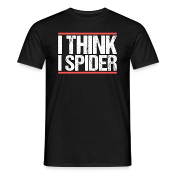 I think i spider. Denglish - Men's T-Shirt - black - Front - AI Model Male 178 light (178cm)