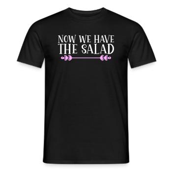 Now we have the salad. Denglish - Men's T-Shirt - black - Front - AI Model Male 178 light (178cm)