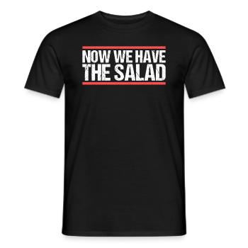 Now we have the salad. Denglish - Men's T-Shirt - black - Front - AI Model Male 178 light (178cm)