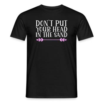Don ́t put your head in the sand Denglisch - Men's T-Shirt - black - Front - AI Model Male 178 light (178cm)