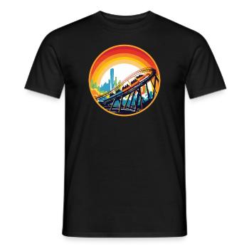 Parc D’attractions, Foire, Fête foraine, Fête foraine - T-shirt homme - noir - Devant - AI Model Male 178 light (178cm)