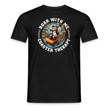 Amusement parks, fairground, fairground, saying, funfair - Men's T-Shirt - black - Front - AI Model Male 178 light (178cm)