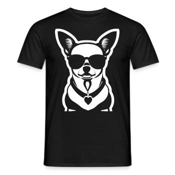 Lustiger Chihuahua mit Sonnenbrille Chihuahuas - Männer T-Shirt - Schwarz - Vorne - AI Model Male 178 light (178cm)