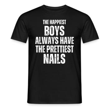 Les gars les plus heureux Les plus beaux ongles Nail Tech - T-shirt homme - noir - Devant - AI Model Male 178 light (178cm)