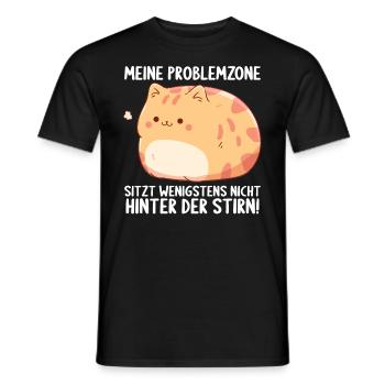 Meine Problemzone sitzt nicht hinter der Stirn - Männer T-Shirt - Schwarz - Vorne - AI Model Male 178 light (178cm)