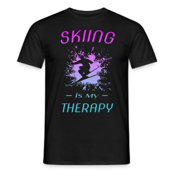 Skifahren - Männer T-Shirt - Schwarz - Vorne - AI Model Male 178 light (178cm)