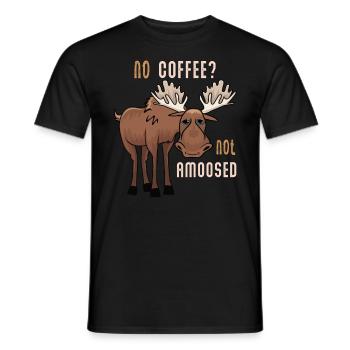 No Coffee Not Amoosed Moose - Men's T-Shirt - black - Front - AI Model Male 178 light (178cm)
