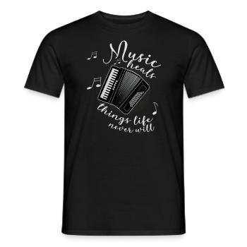 Accordéoniste Accordéon Musicien Dictons - T-shirt homme - noir - Devant - AI Model Male 178 light (178cm)