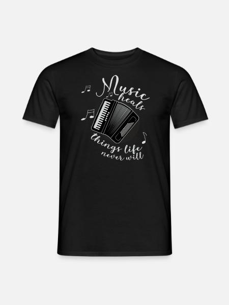Ziehharmonika-Spieler Akkordeon-Musiker Sprüche - Männer T-Shirt - Schwarz