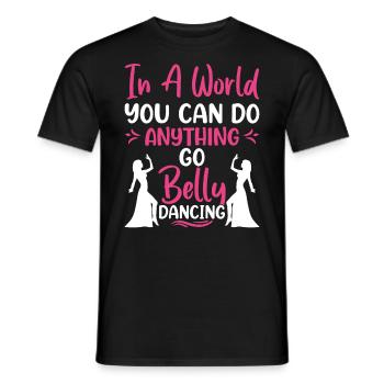 Funny Belly Dancer, Swing Dancer Hip Belly Dance - Männer T-Shirt - Schwarz - Vorne - AI Model Male 178 light (178cm)