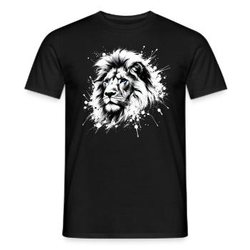 Lion Head with Blue Eyes - Lover Lions - Men's T-Shirt - black - Front - AI Model Male 178 light (178cm)