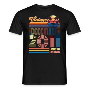 Birthday December 2011. Gift December 2011. - Men's T-Shirt - black - Front - AI Model Male 178 light (178cm)