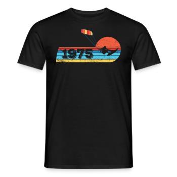 Kitesurf Anniversaire Vintage 1975 Né - T-shirt homme - noir - Devant - AI Model Male 178 light (178cm)