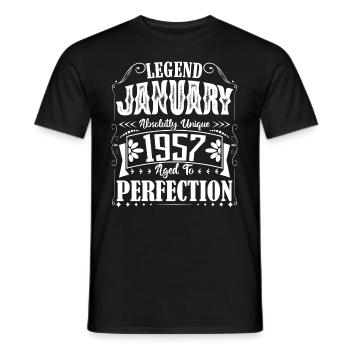 January 1957. January 1957 Birthday Gift. - Men's T-Shirt - black - Front - AI Model Male 178 light (178cm)