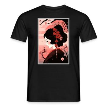 Vintage Japanisch Ästhetik Otaku Anime Girl - Männer T-Shirt - Schwarz - Vorne - AI Model Male 178 light (178cm)