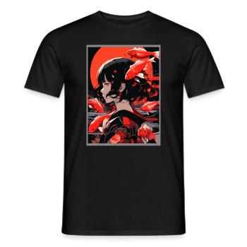 Vintage Japanisch Ästhetik Otaku Anime Girl - Männer T-Shirt - Schwarz - Vorne - AI Model Male 178 light (178cm)