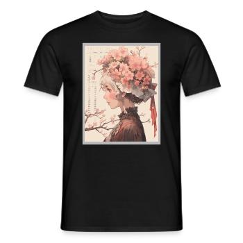 Vintage Japanisch Ästhetik Otaku Anime Girl - Männer T-Shirt - Schwarz - Vorne - AI Model Male 178 light (178cm)