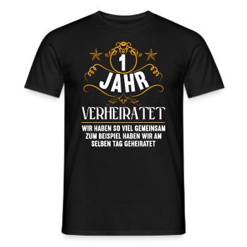 Wir haben viel gemeinsam 1.Hochzeitstag - Männer T-Shirt - Schwarz - Vorne - AI Model Male 178 light (178cm)