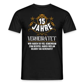Wir haben viel gemeinsam 15.Hochzeitstag - Männer T-Shirt - Schwarz - Vorne - AI Model Male 178 light (178cm)