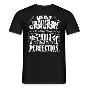 January 2011. January 2011 Birthday Gift. - Men's T-Shirt - black - Front - AI Model Male 178 light (178cm)