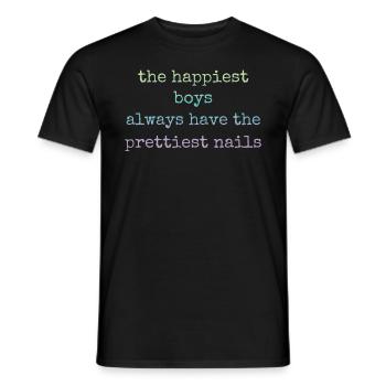 Les gars les plus heureux Les plus beaux ongles Nail Tech - T-shirt homme - noir - Devant - AI Model Male 178 light (178cm)