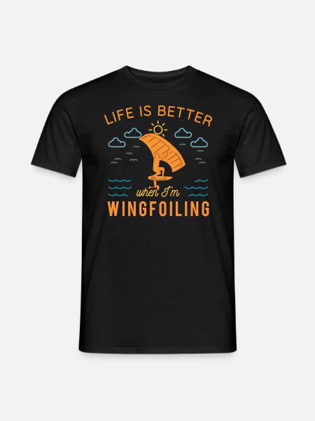 Wingfoil-Surfer Wingfoiling-Boards Kitefoil - Männer T-Shirt - Schwarz