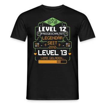 Level 12 Freigeschaltet Level 13 wird geladen - Männer T-Shirt - Schwarz - Vorne - AI Model Male 178 light (178cm)