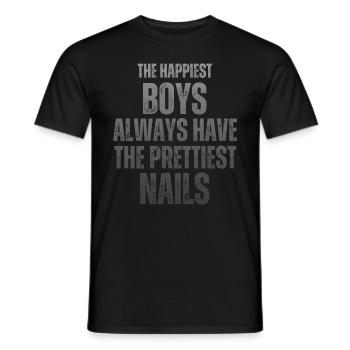 Les gars les plus heureux Les plus beaux ongles Nail Tech - T-shirt homme - noir - Devant - AI Model Male 178 light (178cm)