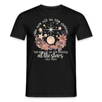 OSCAR WILDES STARS ZITIEREN DESIGN IN ELFENBEIN - Männer T-Shirt - Schwarz - Vorne - AI Model Male 178 light (178cm)