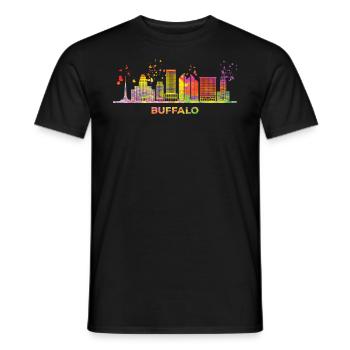Buffalonians Skyline Stadtbild Buffalo - Männer T-Shirt - Schwarz - Vorne - AI Model Male 178 light (178cm)