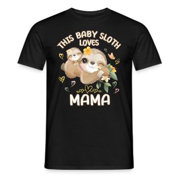 Ce bébé paresseux aime maman le jour de la fête des mères - T-shirt homme - noir - Devant - AI Model Male 178 light (178cm)