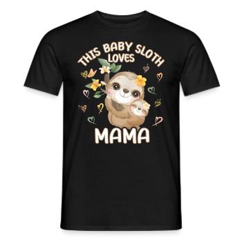 Ce bébé paresseux aime maman le jour de la fête des mères - T-shirt homme - noir - Devant - AI Model Male 178 light (178cm)