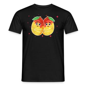 Cute Apricot Couple Hugging Apricot Fruits Lovers - Männer T-Shirt - Schwarz - Vorne - AI Model Male 178 light (178cm)