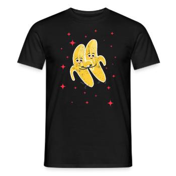 Cute Banana Couple Hugging Banana Fruits Lovers - Männer T-Shirt - Schwarz - Vorne - AI Model Male 178 light (178cm)