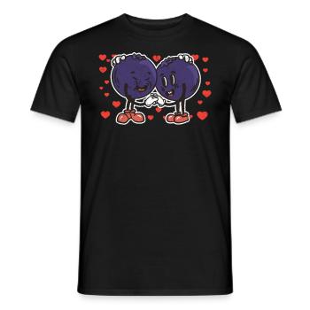 Cute Blueberry Couple Hugging Blueberry Lovers - Männer T-Shirt - Schwarz - Vorne - AI Model Male 178 light (178cm)