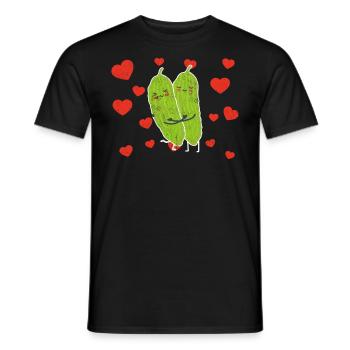Couple de melon amer étreignant les amateurs de melon amer - T-shirt homme - noir - Devant - AI Model Male 178 light (178cm)