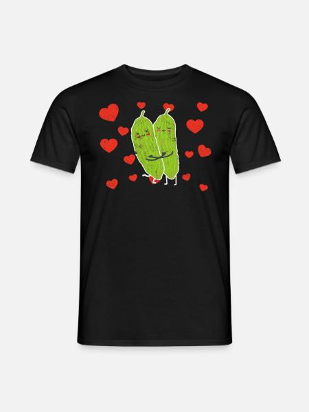 Bitter Melon Couple Hugging Bitter Melon Lovers - Men's T-Shirt - black