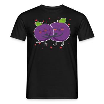 Cute Blackberry Couple Hugging Blackberry Lovers - Men's T-Shirt - black - Front - AI Model Male 178 light (178cm)