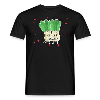 Cute Celery Couple Hugging Celery Lovers - Männer T-Shirt - Schwarz - Vorne - AI Model Male 178 light (178cm)