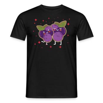 Couple De Cassis Étreignant Les Amoureux Du Cassis - T-shirt homme - noir - Devant - AI Model Male 178 light (178cm)