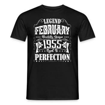 Février 1955. Cadeau d'Anniversaire février 1955. - T-shirt homme - noir - Devant - AI Model Male 178 light (178cm)