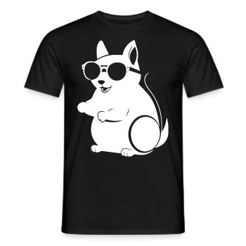 Drôle d’écureuil portant des lunettes de soleil écureuils - T-shirt homme - noir - Devant - AI Model Male 178 light (178cm)