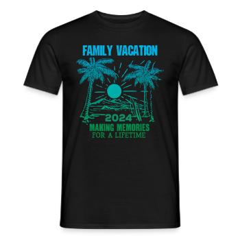 Family holidays 2024 make memories - Men's T-Shirt - black - Front - AI Model Male 178 light (178cm)